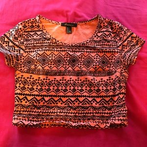 Bright print crop top